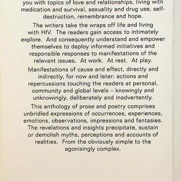 Back cover contains the blurb of the book in black font on a white background, as well as the ISBN and details of the publisher.